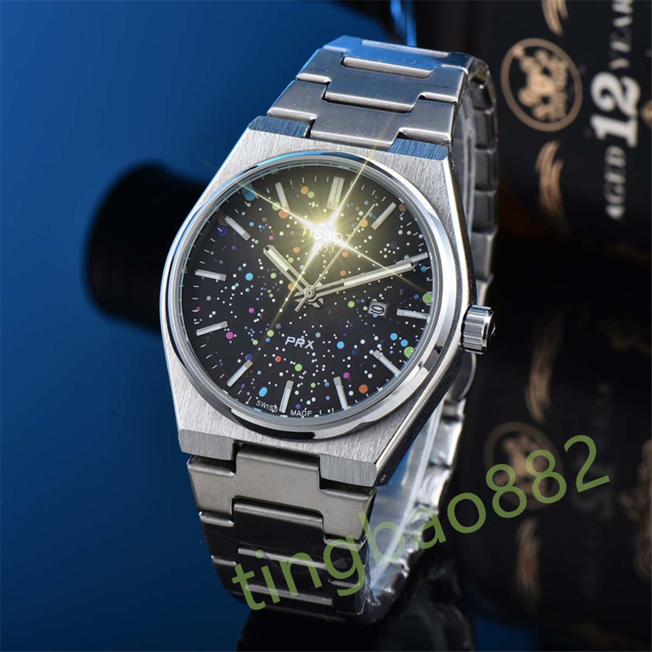 2026 Mens Watches Rubber Strap Battery classics Chronograph Quartz Movement PRX 1853 brand TISSOTITYly Wristwatches mens 1853Tissity POWERMATIC 80 watches 9937