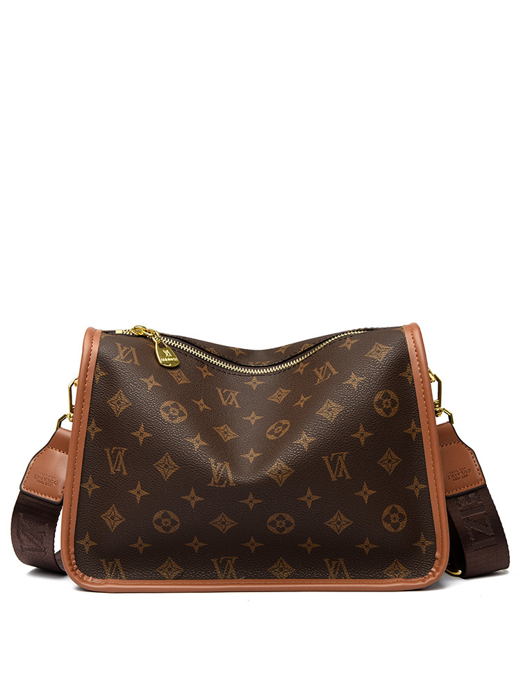 OULAIMEIZI designer bag 2025 luxury printed Boston bag versatile commuting large capacity shoulder bag for women