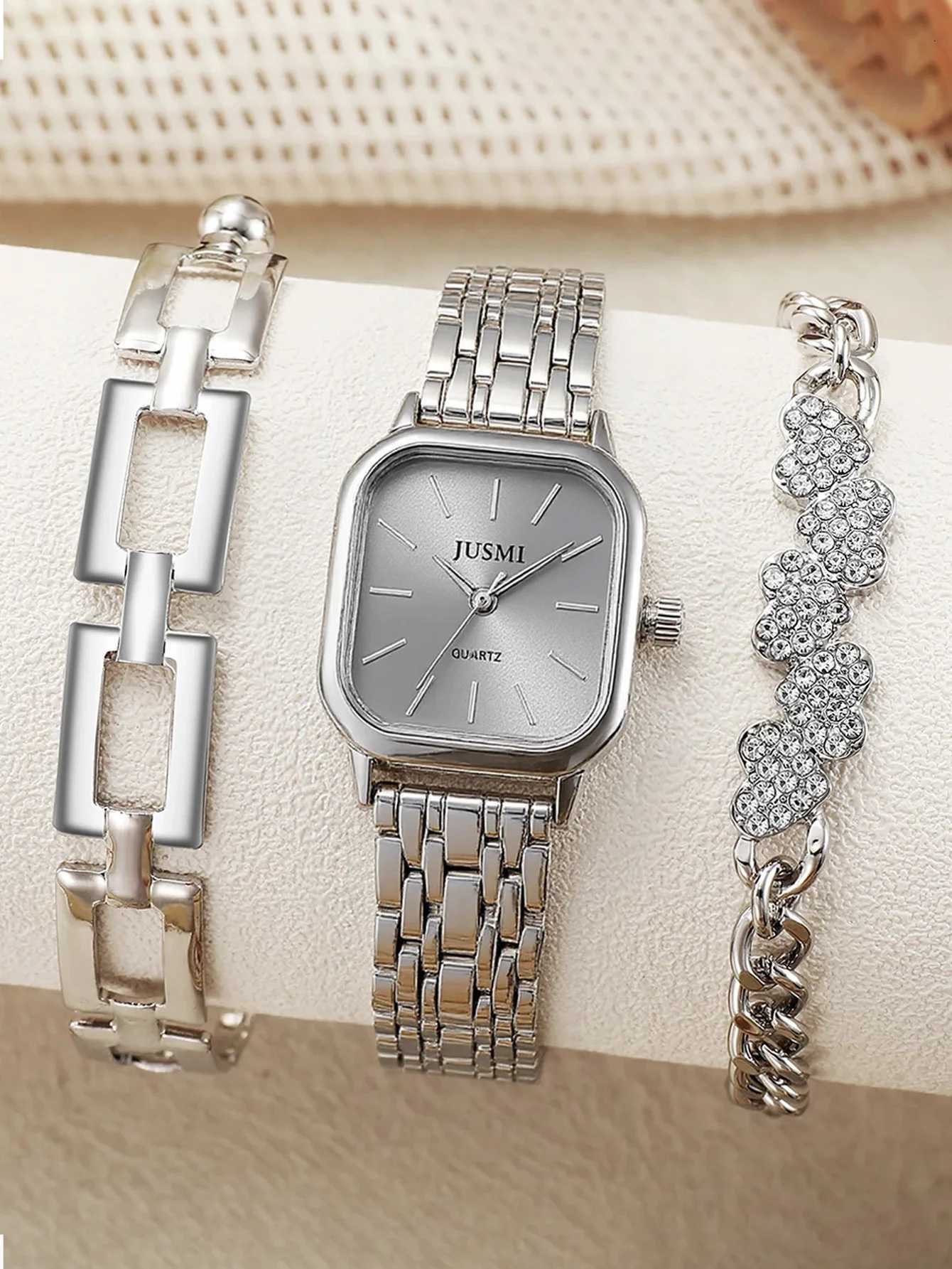 Fashion Light Luxury All-match Steel Band Square Dial Wens Quartz Suitable for ryday Wear Thanksgiving and Christm M251222