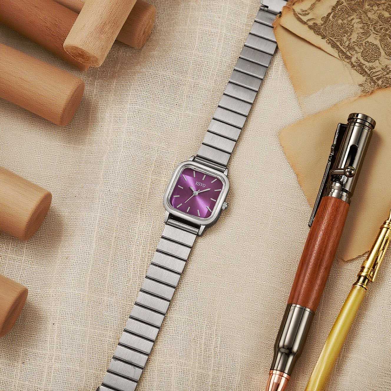 Fashionable Simple Tren Light Luxury Square Steel Band Wens Quartz Set of 3 Suitable for Thanksgiving and C M251222