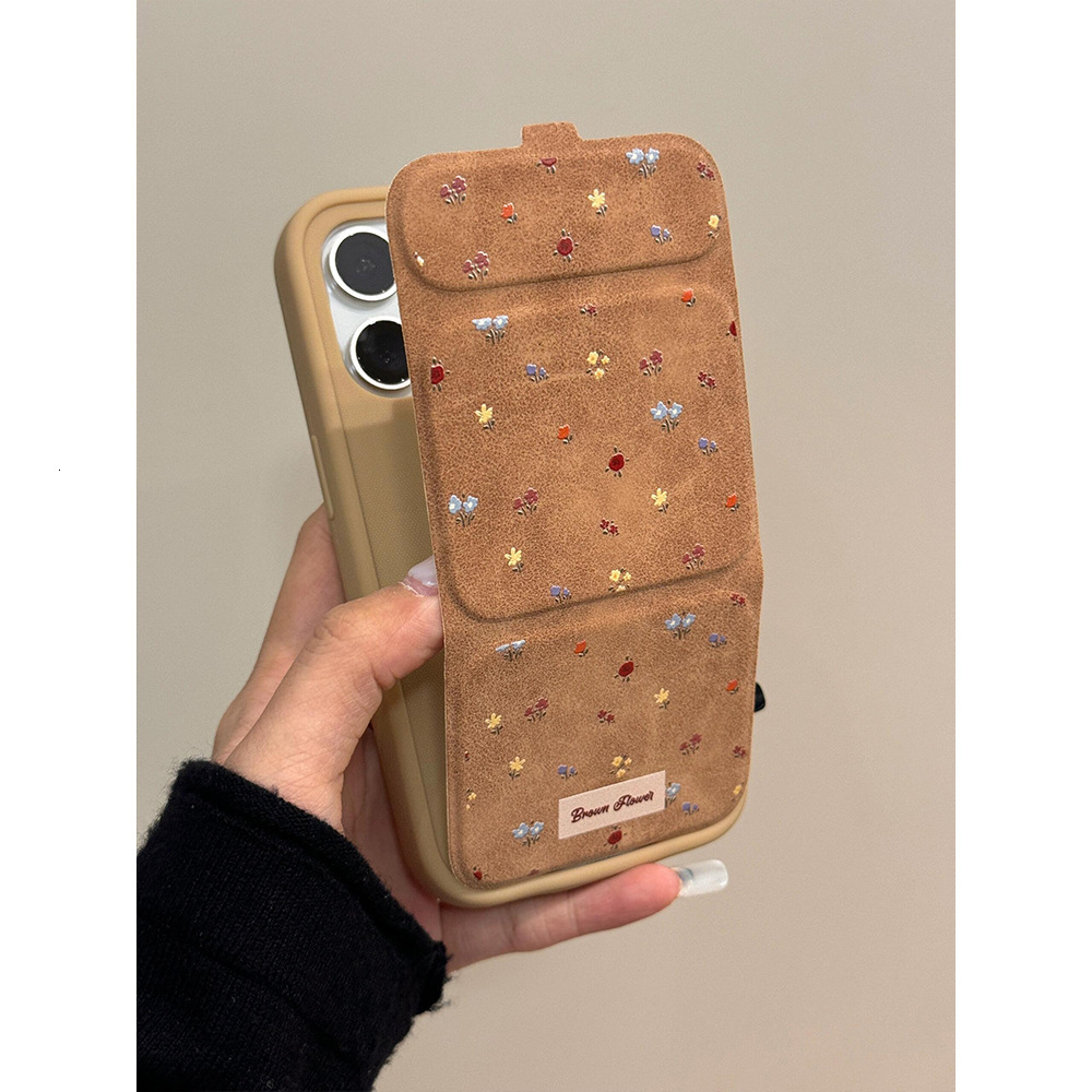 Melard Brown Full Screen Small Floral Suitable for iPhone 16 Pro Max Phone Case 13 Apple 84% off with Stand 14
