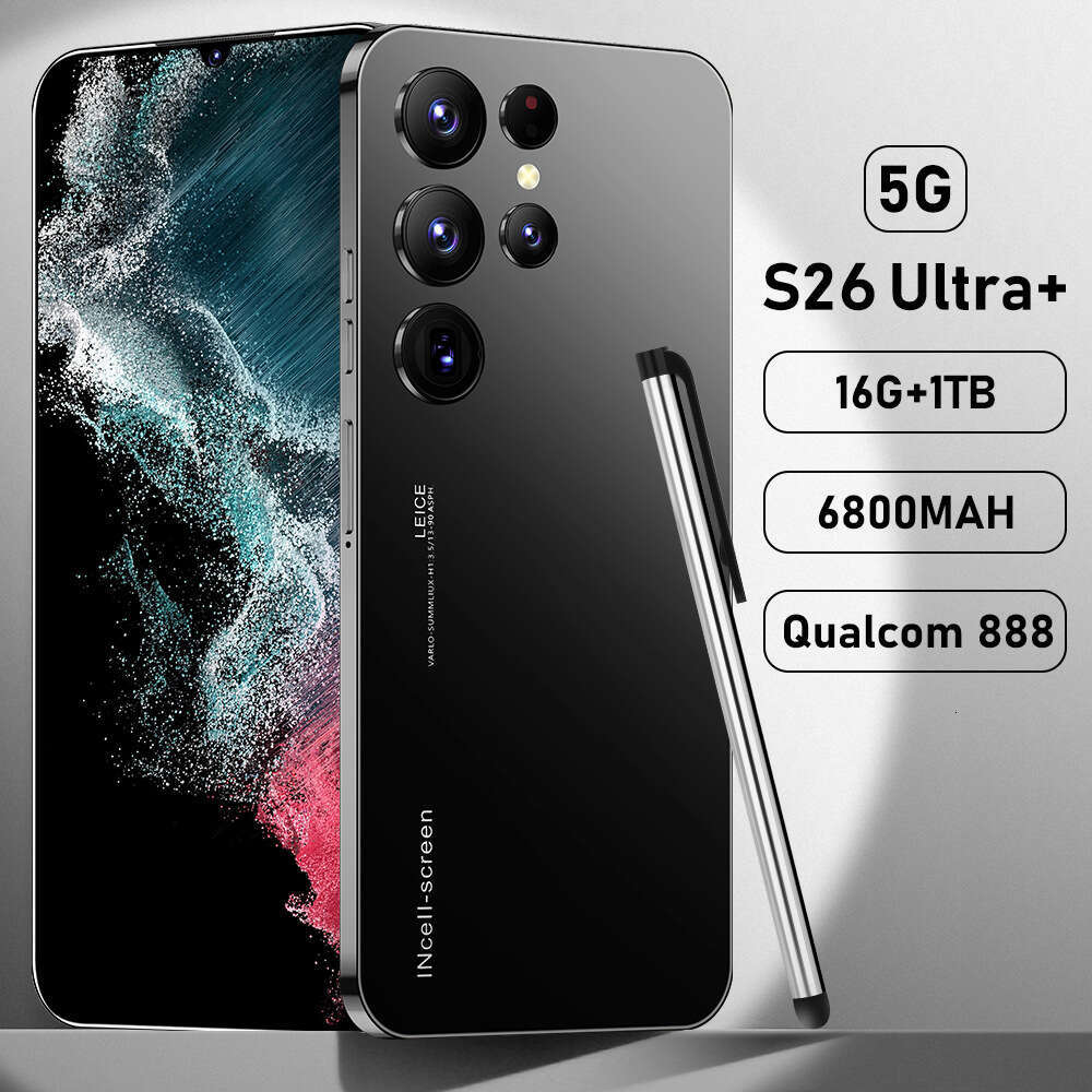 Famous brand hot selling S26Ultra smart 5G phone 7.0 perforated large screen 16+1TB Android phone source wholesale