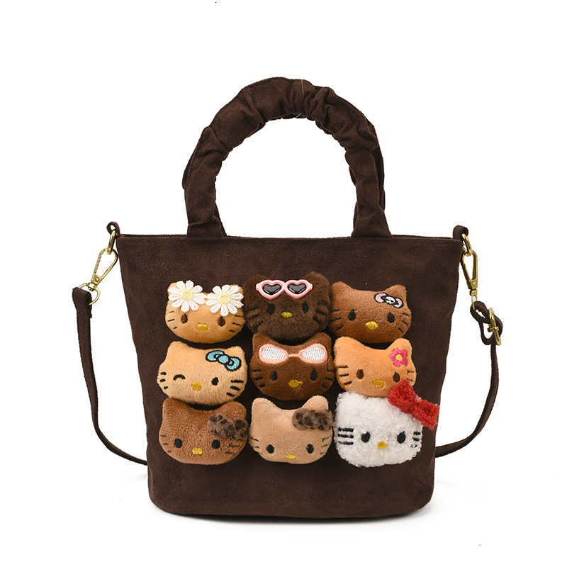 New Girl Crossbody Bag Cartoon Plush Doll Cute Girl Suede Shoulder Bag Fashion bag Women s Bag Trendy Designer Parent Child Bag