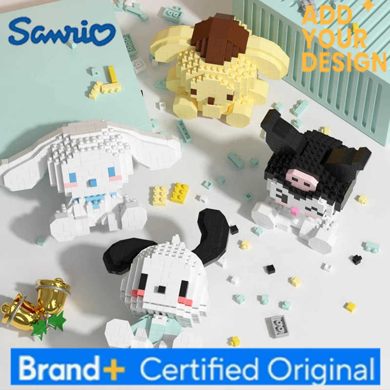 Sanrio Hello Kitty Micro Building Block Pochacco Cinnamoroll Kuromi Assembled 3D Model My Melody Mini Bricks Figure Toys H251222