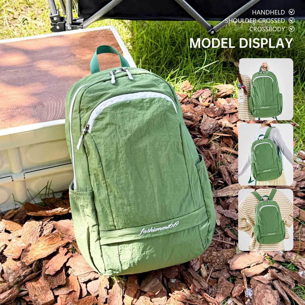 t Waterproof Nylon Backpack for Women Outdoor Travel Mountaineering Large-Capacity School Bag College Student Class Travel Small Backpack for MenM2512