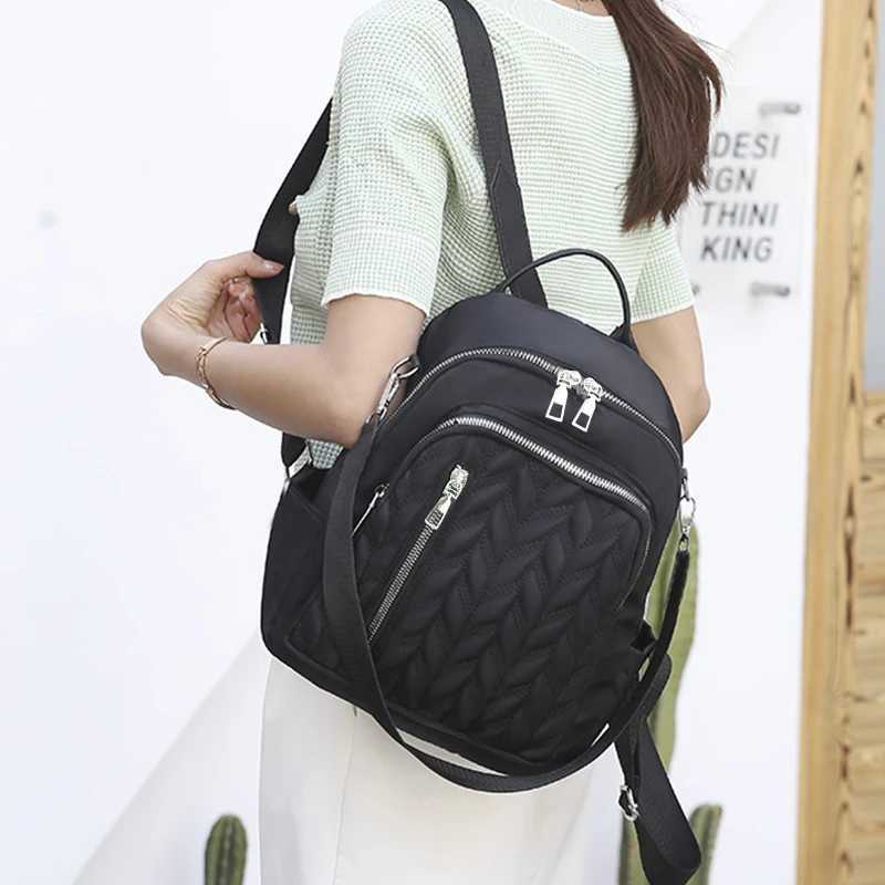 Unisex square bag for men and women travel small backpack multiple pockets design simple student school bagM251222