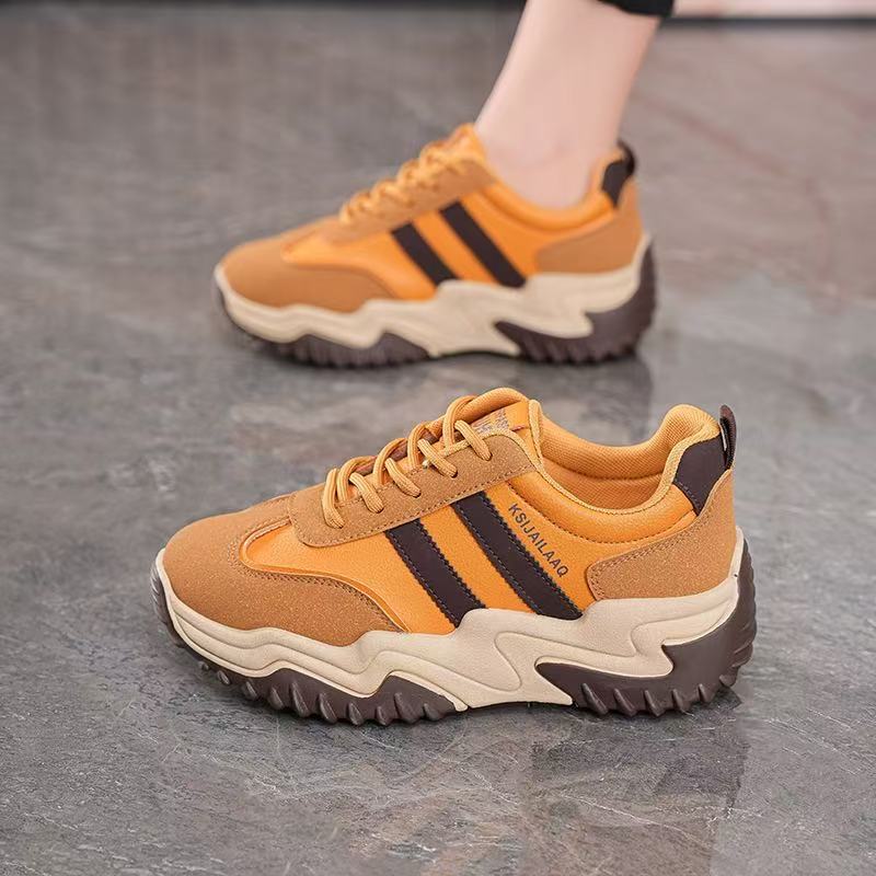 2025 Dad Shoes Autumn New Women's Shoes Thick soled Height increasing Sports Shoes Casual White Shoes Versatile Soft soled Travel Shoes