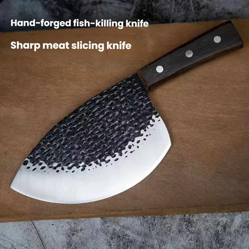 Handmade Forged Kitchen Knife Meat Chopping Cleaver Chinese Chef Knife 5CR15 Stainless Steel Machete Kitchen Essentials 251218