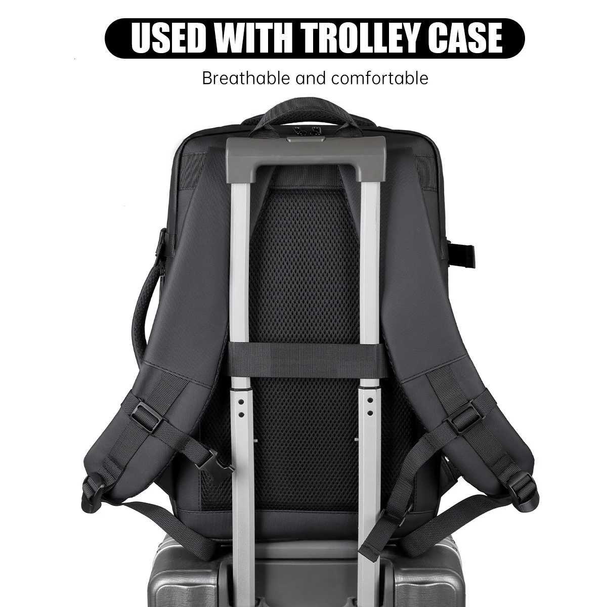 New Mens Backpack Fashionable for Work and Commuting Computer Business Backpack Large Capacity for Business Trips Boarding and Travel Expandable Capac