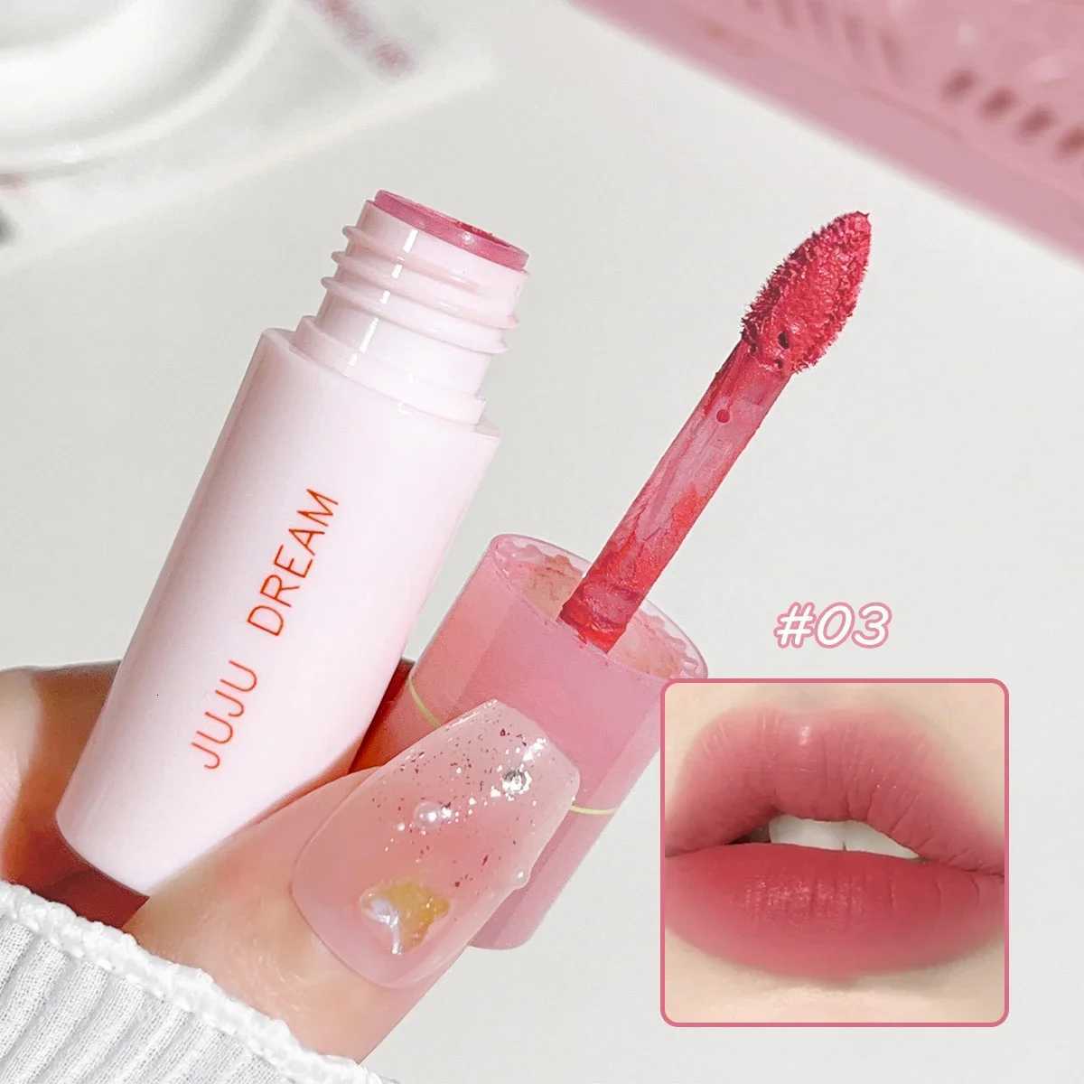 JUJU Dream Small milk tube lip gloss airy white matte lifting lipstick velvet matte lip gloss lip glossT251222