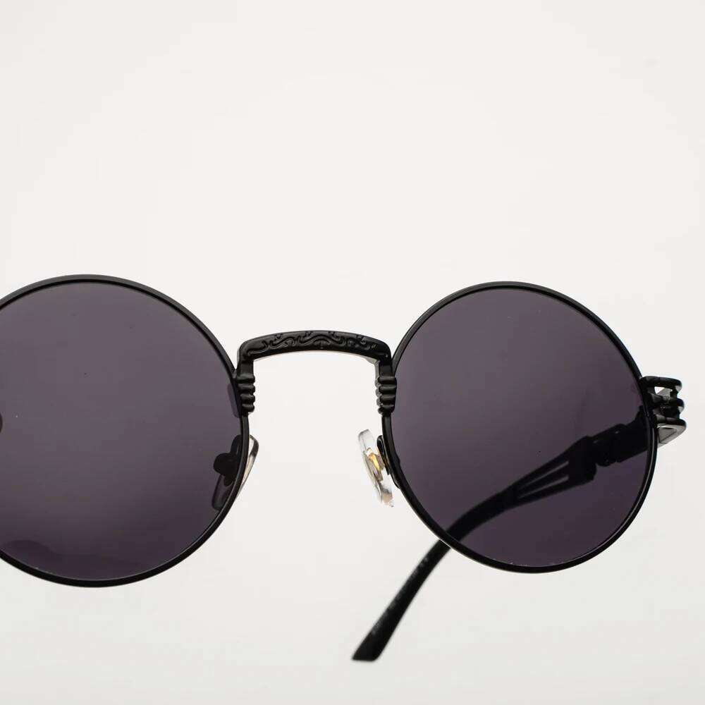 Peekaboo Retro Gothic Steampunk Mirror Sunglasses Gold And Black Sun Glasses Vintage Round Circle Men UV Gafas De Sol