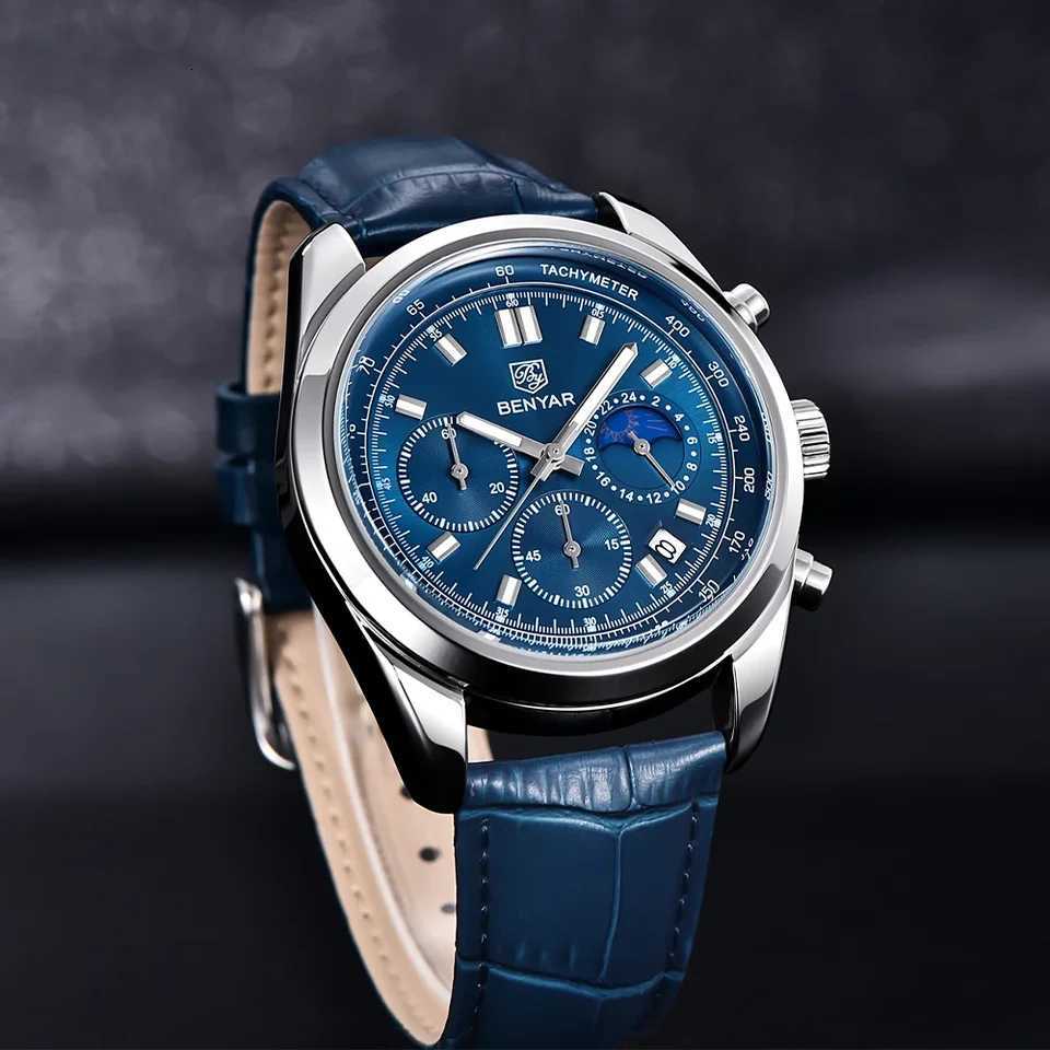 BENYAR Sports Chronogrh 2026 New Men Quartz Wrist Stainl steel Diver 30ATM Waterproof Leather Military es M251222