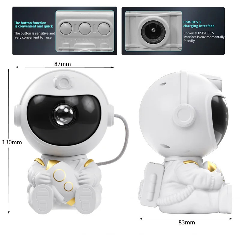 LED Star Galaxies Projector Night Light Astronaut Starry Sky Bedroom Room Decor Childrens Gift Atmosphere Creating Lamp 251222