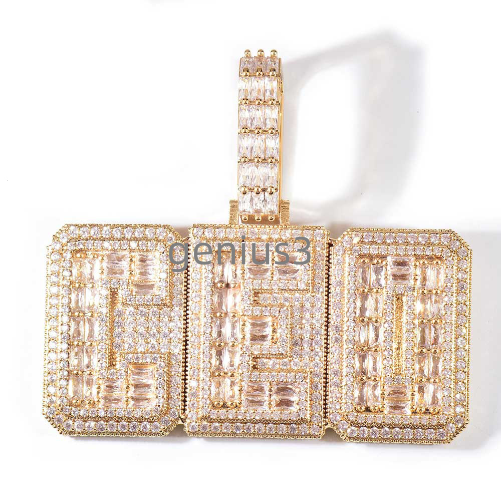 Custom Initial Letter Necklace Pendant Hiphop Iced Out moissanite Diamond Baguette Letter Pendant Custom Name Jewelry for Girls