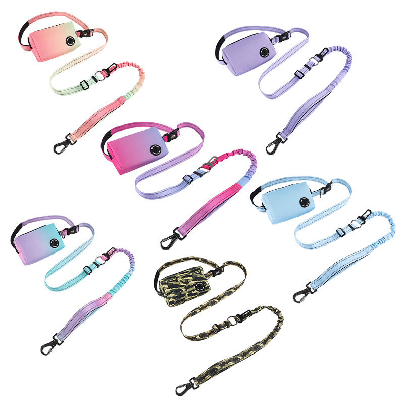 Pet traction rope Explosion-proof flush fanny pack Portable dog running reflective traction rope