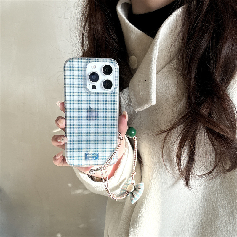 ins Transparent Plaid Suitable Apple 17/16 Pro Max Phone Case iPhone 13/14 New Model for Women 15P