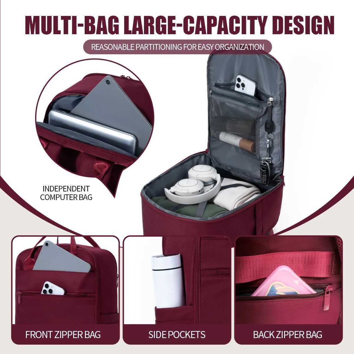 rC arryOnBa gfo rWo menNo Ch eckedBa ggageRe quiredLi ghtweightBa ckpackfo rWo rkan dCo mmutingDu rableWa terproofBu sinessLa ptopBa gBa ckpackfo rMe 