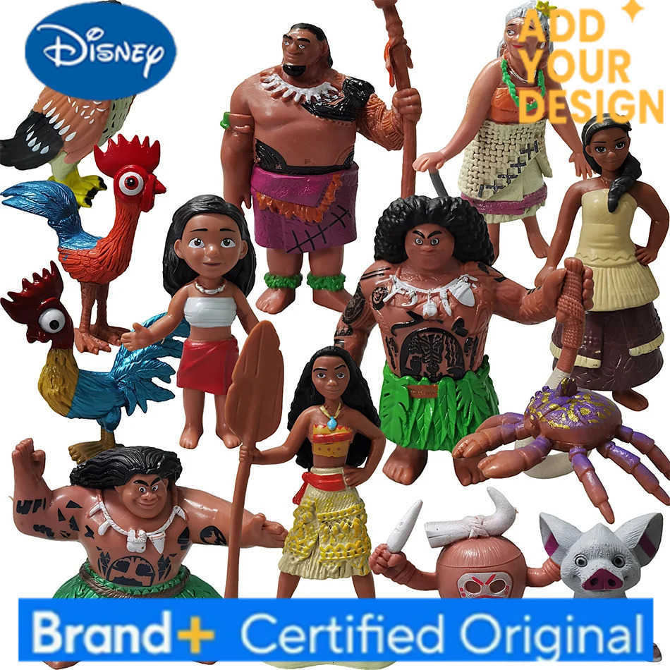 Disney 10 unids/set Moana Anime juguetes Maui Gramma Tala Tui Tamatoa Heihei gallo Pua cerdo halcn Pvc modelo nios Hobby rega H251222