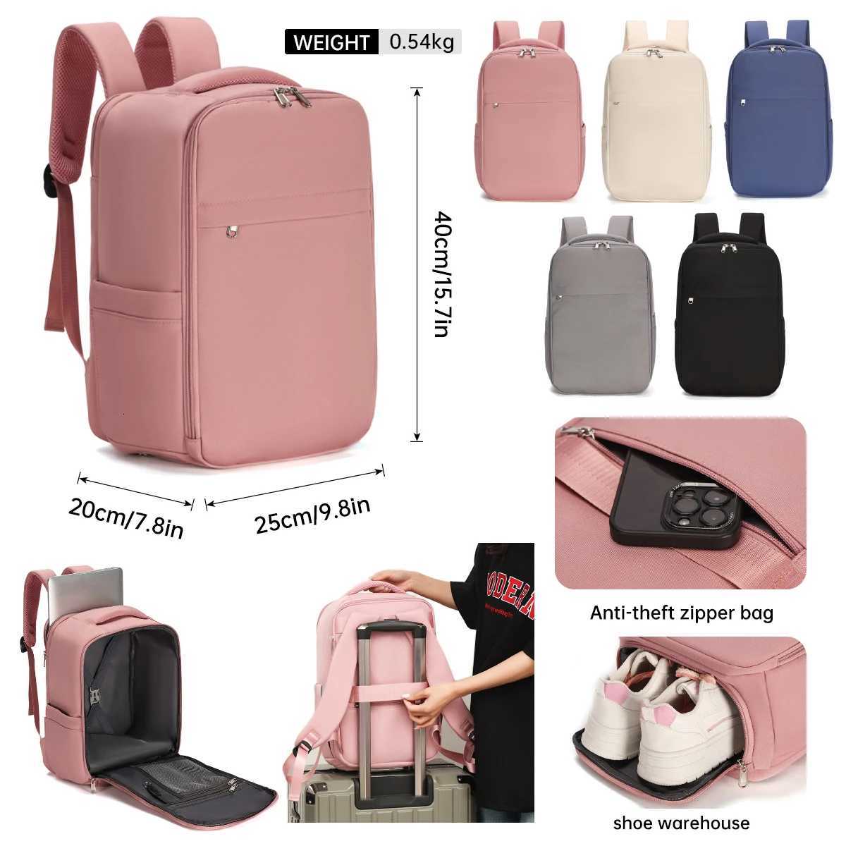 Business Backpack Ladies 2025 New Simple Canvas Travel Backpack Large-Capacity Computer Bag College Student School BagM251222