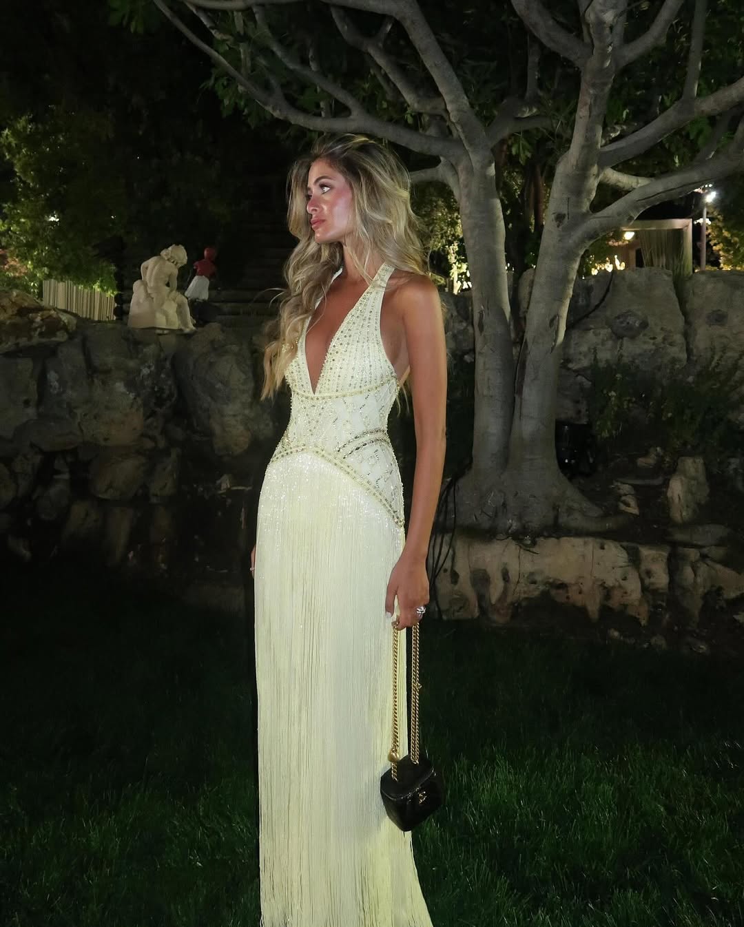 Fashion Luxury Crystal Beadings Sequins Glitter Evening Dress Sexy V Neck Backless Tassel Prom Party Gowns Women Formal Occasion Robes de soiree BC204