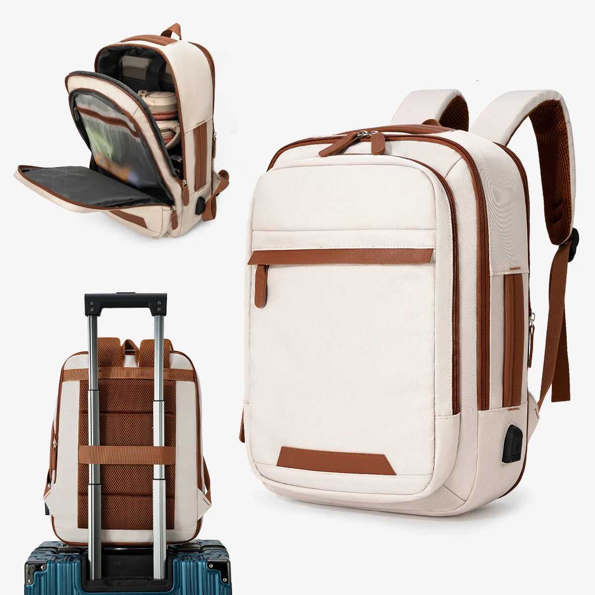 High-Quality USB Rechargeable Backpack Mens Waterproof Bag Large Laptop Backpack Unisex School Bag Youth BackpackM251222