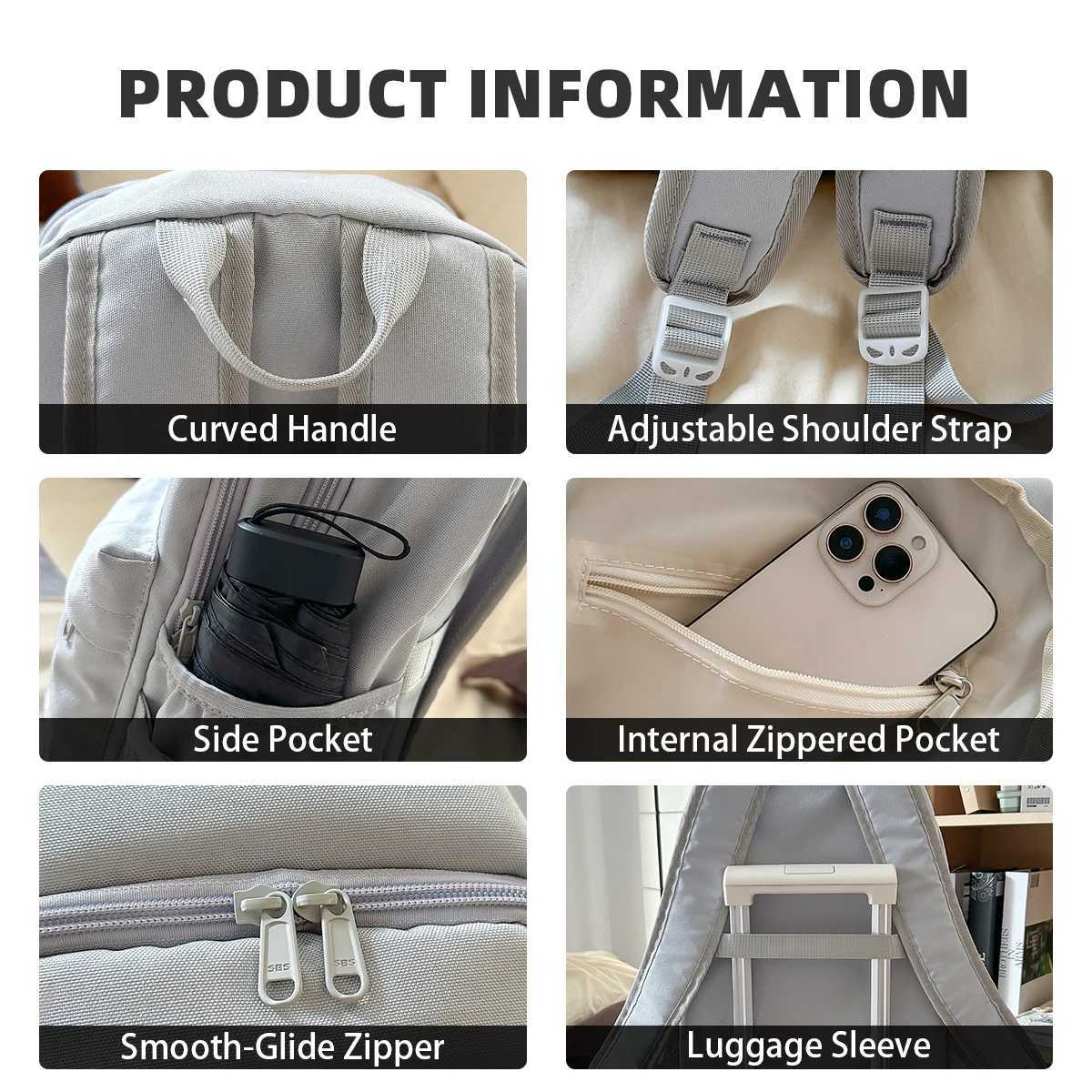 School Bag Junior High School Simple Large Capacity Elementary School Student Backpack Trendy s and s School Gift High School StudentM251222