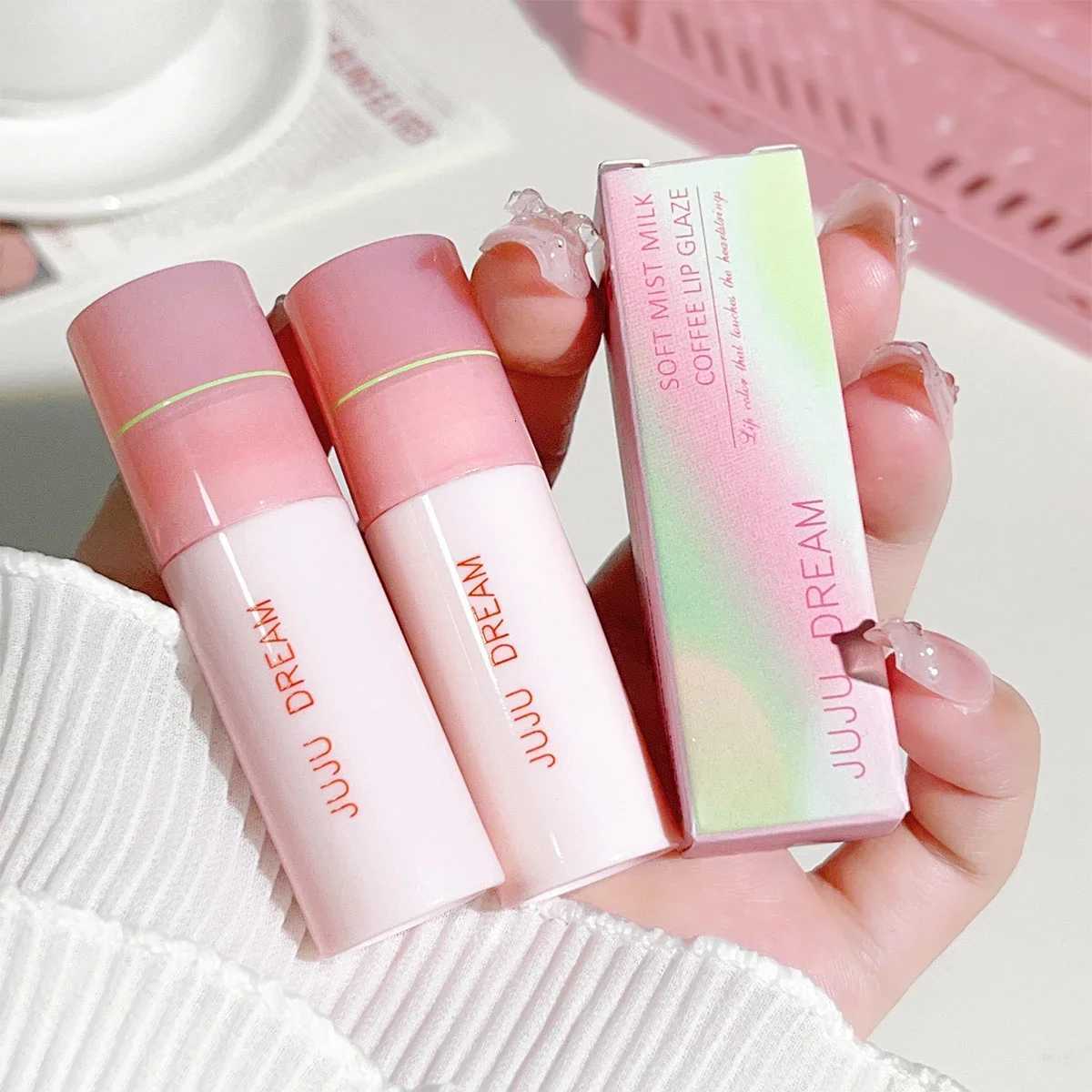 JUJU Dream Small milk tube lip gloss airy white matte lifting lipstick velvet matte lip gloss lip glossT251222