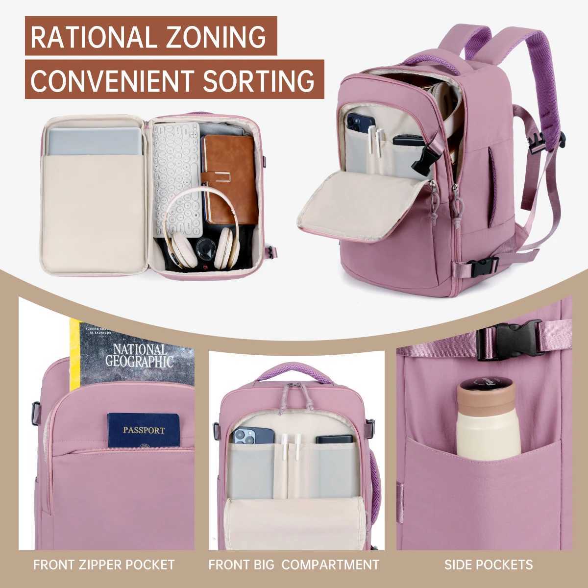 omens Work Commuting Travel Multifunctional Computer 16inch Water-Repellent Large Capacity Student School Bag Business Meeting Registration TravelM251