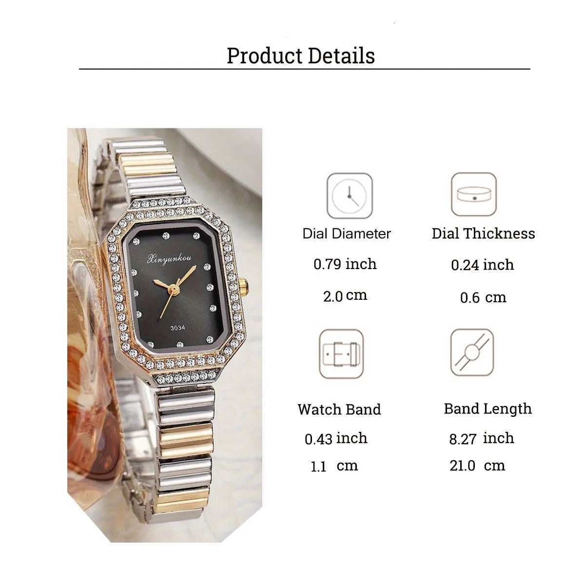 Light luxury fl-diamond wens quartz two-tone steel strfashionable a gift for girlfriend M251222