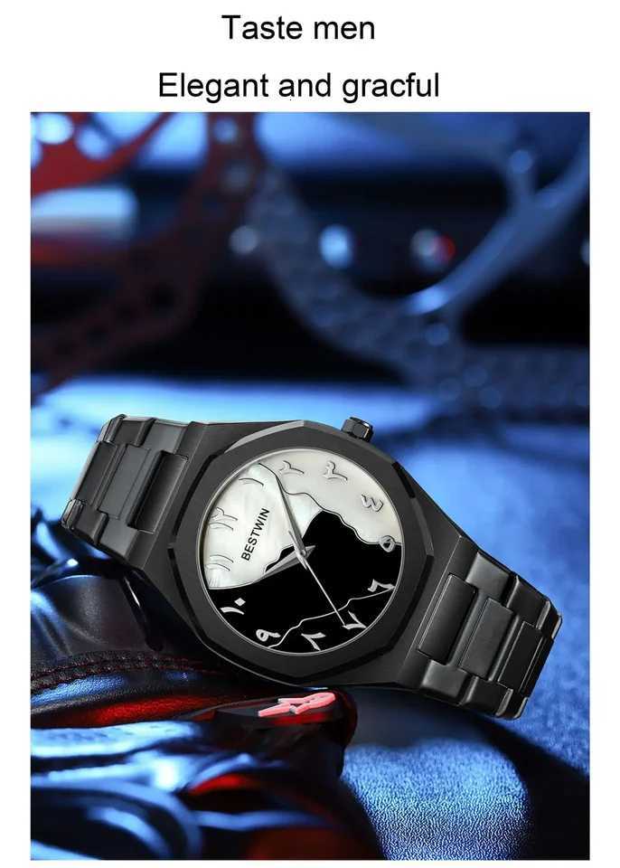 Arabic Numerals Shell-faced Mens es Luxury Brand Steel Strip Quartz Fashion Creative Wrist M251222