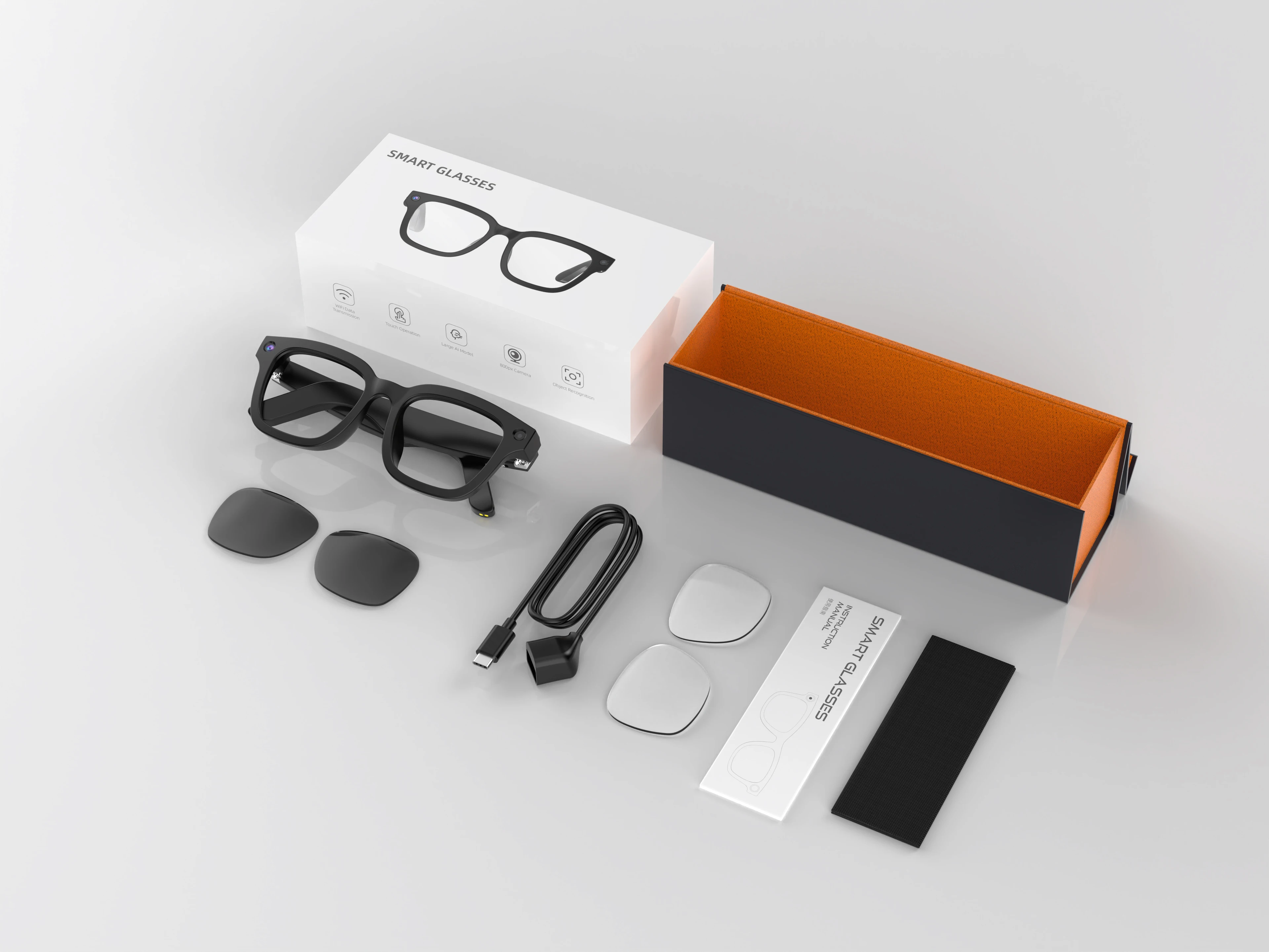 Smart AI Glasses 800W pixel AI Shooting Camera HD Photo Video Voice Call Translation G300L Waterproof Bluetooth Glasses