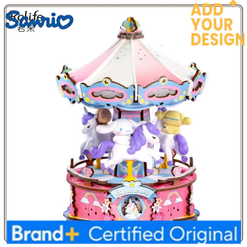 Sanrio New Rolife Dreamland Super Cute Diary Series DIY Handmade Music Box Surprise Assembly Toy Gift Original in Stock H251222