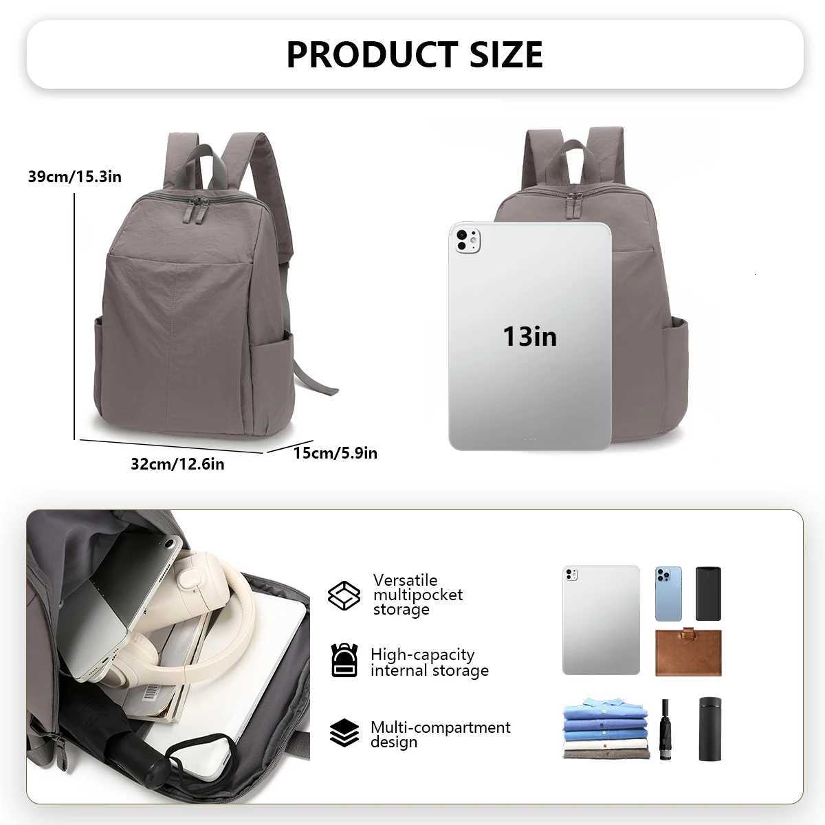 or Business Trips Large Capacity Oxford Waterproof Lightweight Nylon Backpack Multi-Functional Commuting Travel Computer Bag for School and ClassesM25