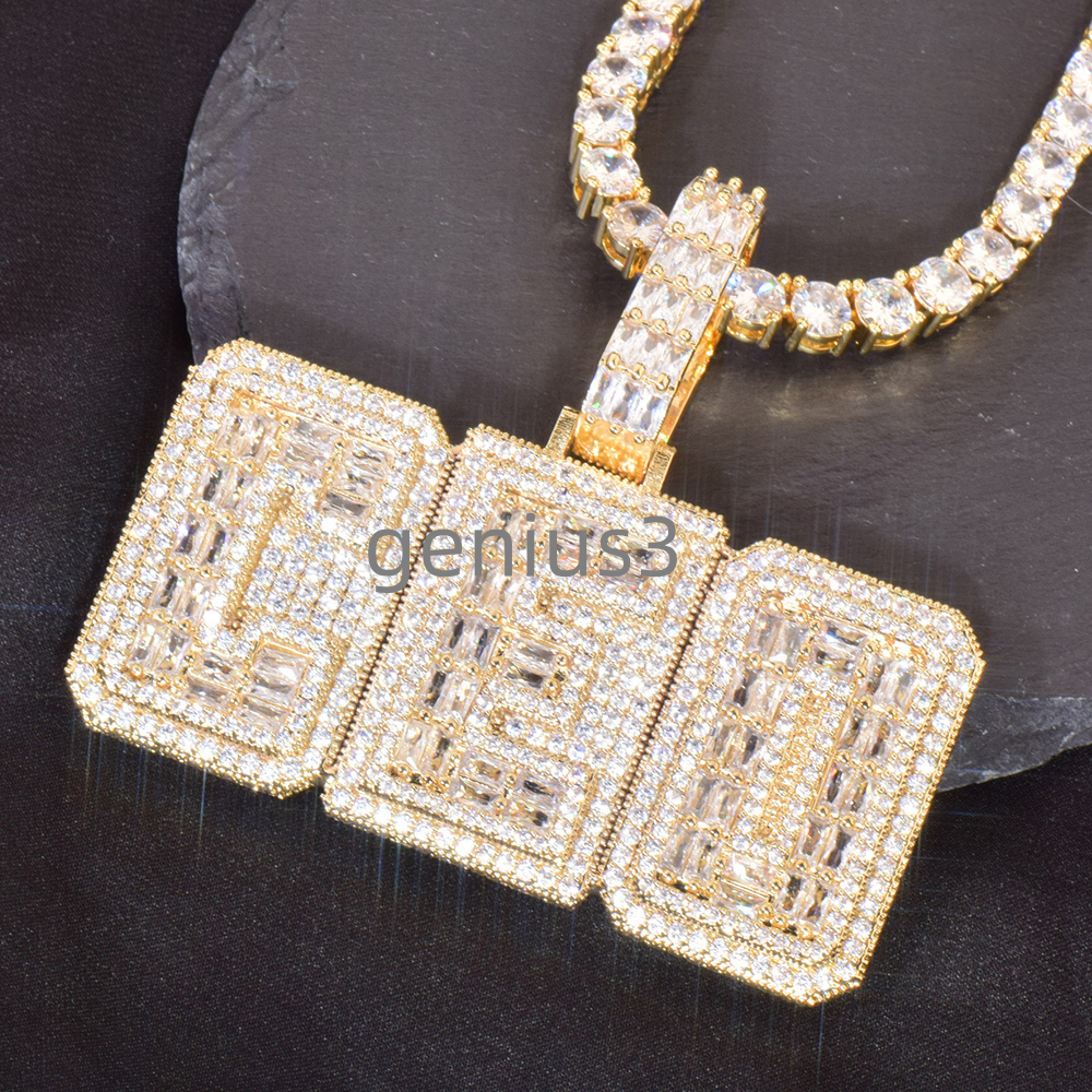 Custom Initial Letter Necklace Pendant Hiphop Iced Out moissanite Diamond Baguette Letter Pendant Custom Name Jewelry for Girls