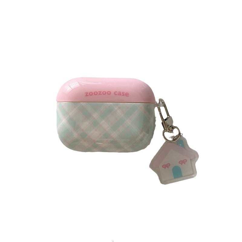 Summer Color-Block Plaid Pendant Compatible with Apple Case AirPods Pro 2nd Generation 2022 Earphones 4