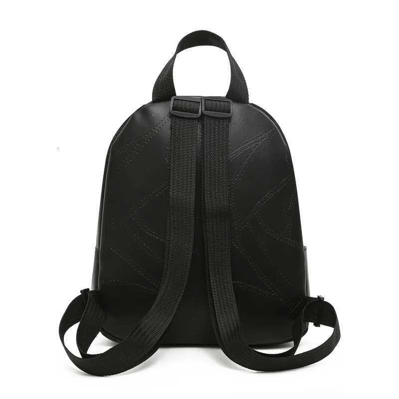 Neutral style backpack for men and women suitable for travel and school use PU material pure black small bagM251222