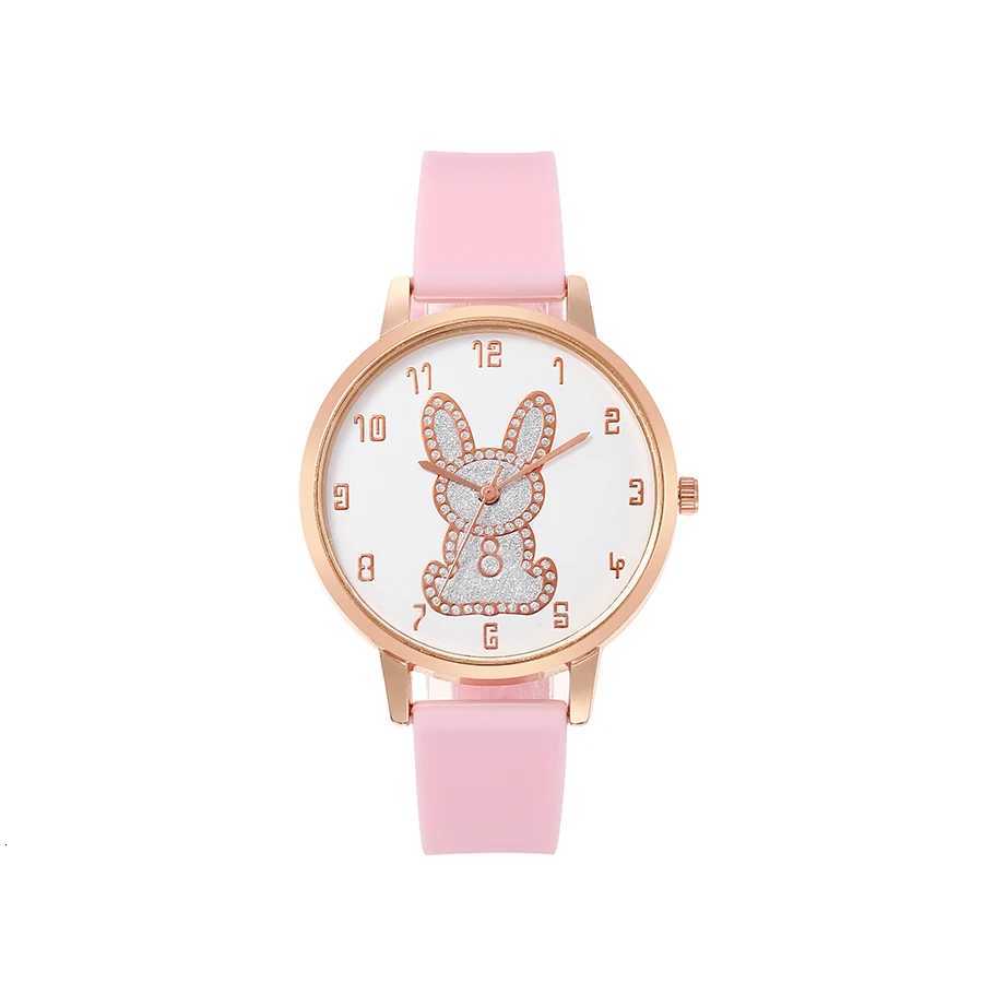 Fashionable simple cute rabbit pattern wen quartz and set suitable for daily wear Christmas gift M251222