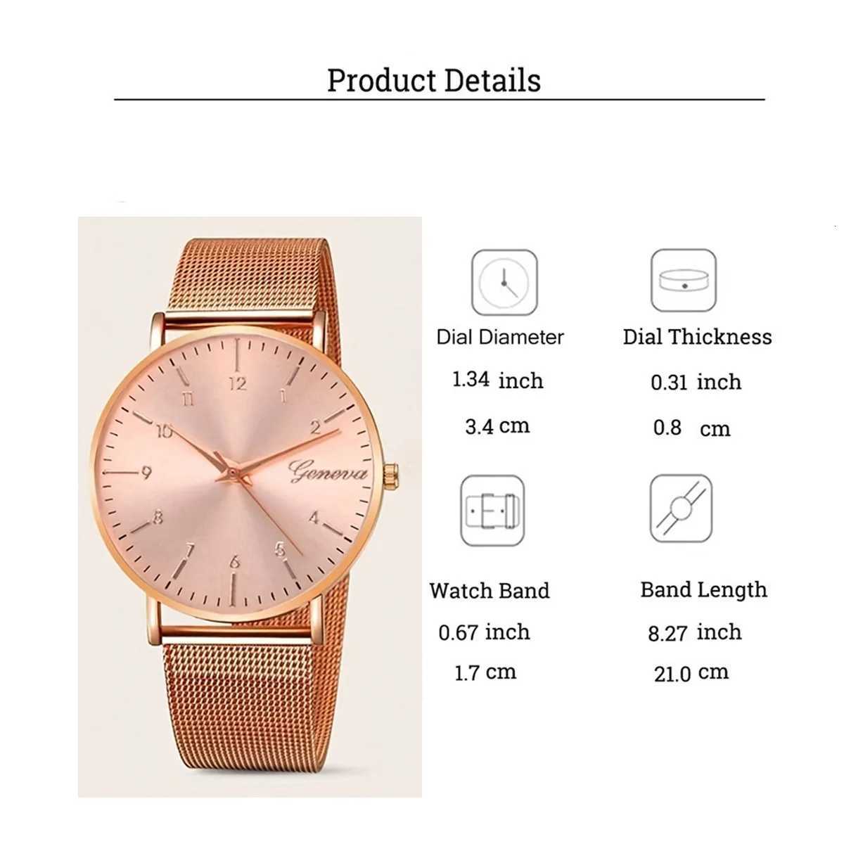 Wens Rose Gold Quartz Two-Piece Set with Star Fl Diamond Fashionable Quartz Christmas Gift M251222