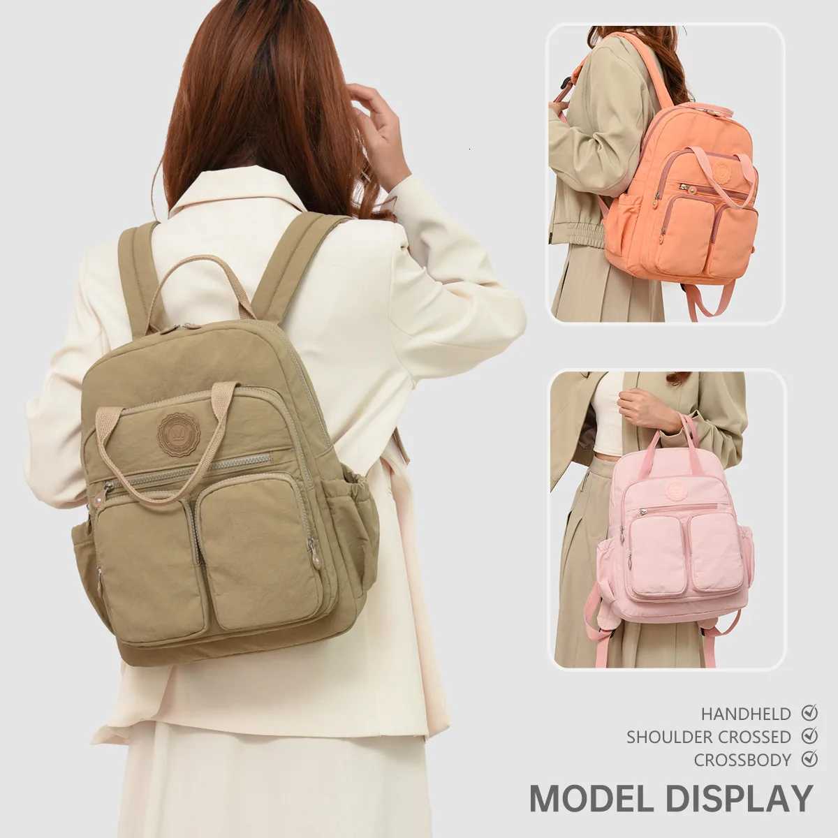 Large Capacity Mother and Bag Lightweight Backpack Handbag Multifunctional Outdoor Backpack for Commuting to Work Camping Business Trips and StoragM25