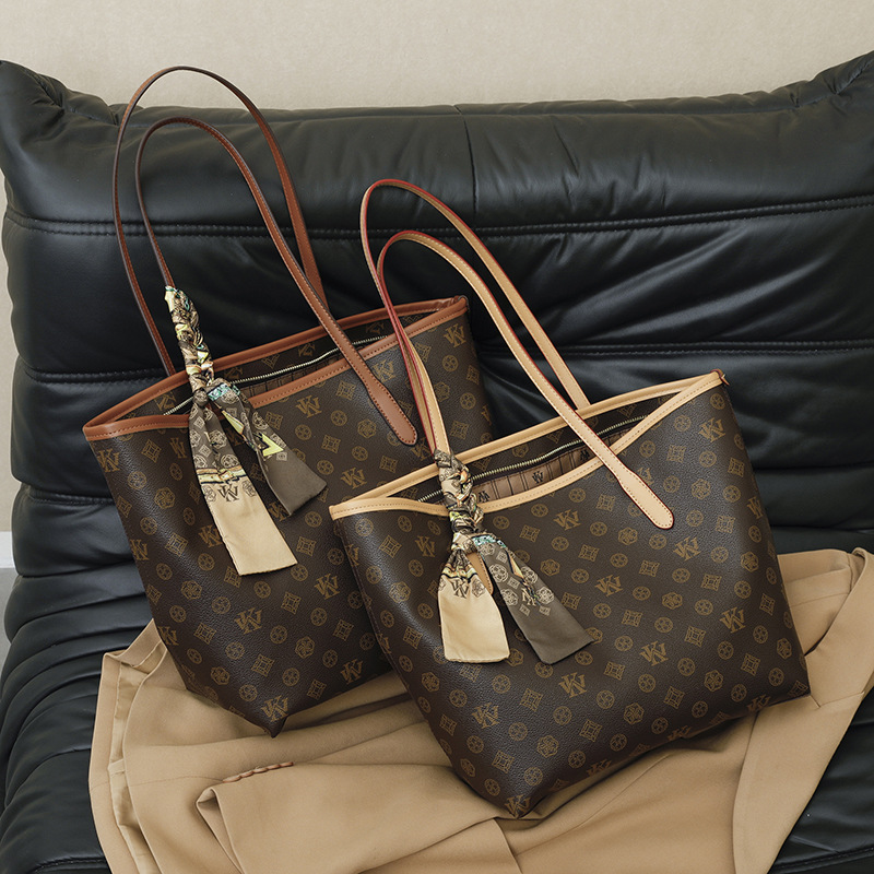 luyiweinasi High-end fashion tote bag women's 2025 new retro printing large-capacity shopping bag women's bag shoulder bag