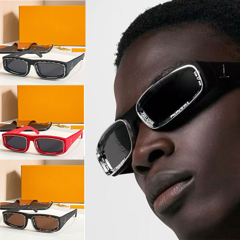 Z2388E Fashion Designer Men Super Vision Square Sunglasses Square Injection Frame Lens Metal Frame Inscription Design Acetate Fiber Frame UV 100%