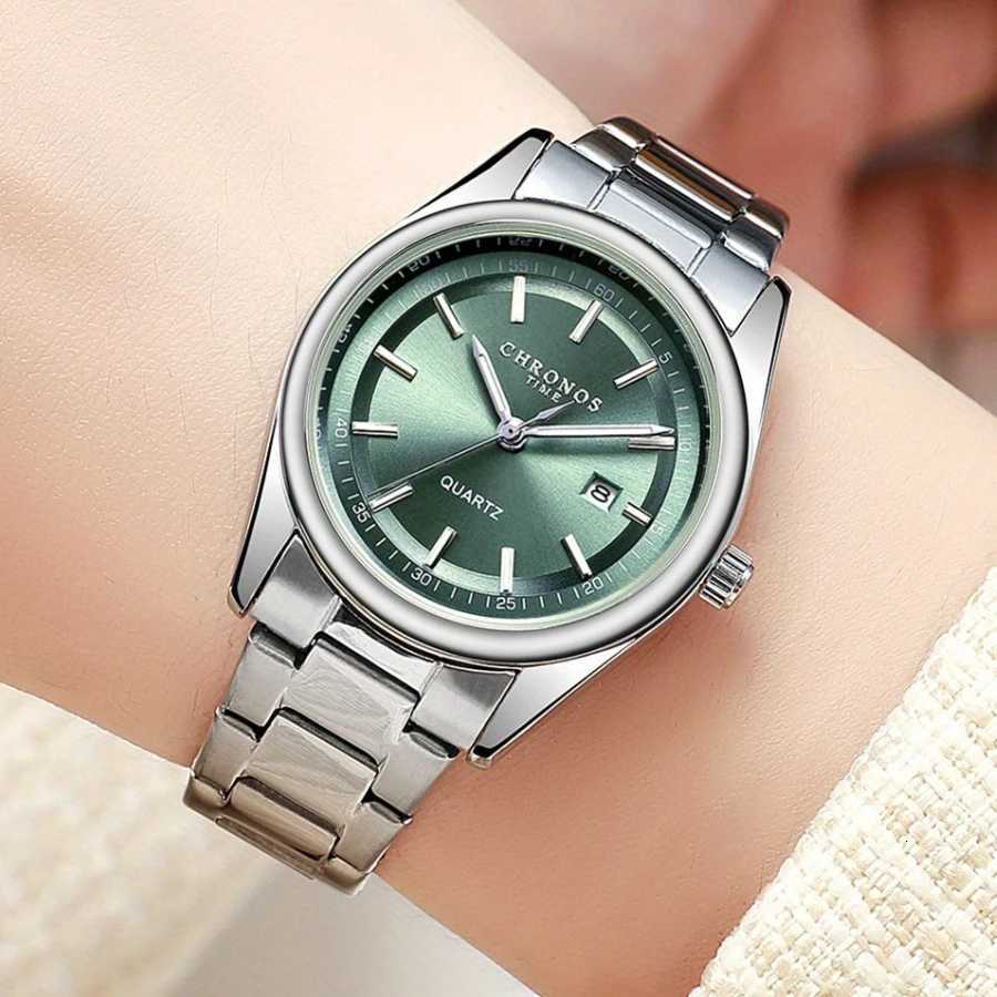 CHRONOS Wens Luxury Fashion Ladies with Stainl Steel Band Luminous Cndar Busin Casual Gift for Any Ocn M251222