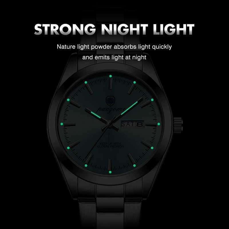 New Luxury Military Man Round Waterproof Luminous Date Week Men Stainl Steel Quartz Mens es Relojbox 2025 M251222