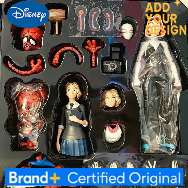 Disney Spiderman Gwen Peter Action Figure Anime Spider-Verse Collection Sentinel Miles Morales Figures ChildrenS Xmas Gifts Toys H251222