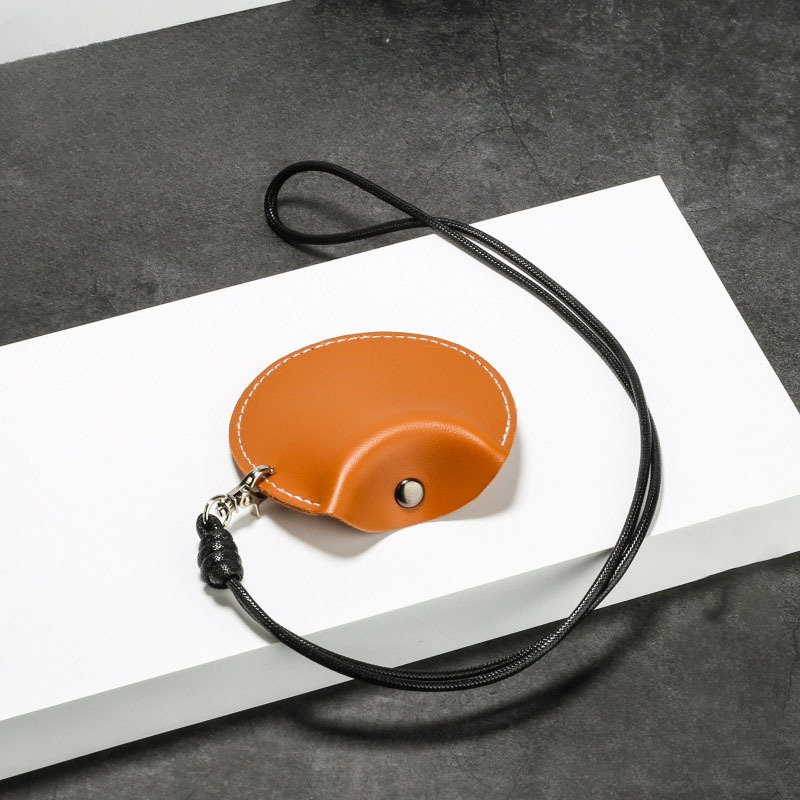 Hot Selling Bluetooth Earphone Hanging Neck Leather Round Coin Purse Small Item Storage Bag
