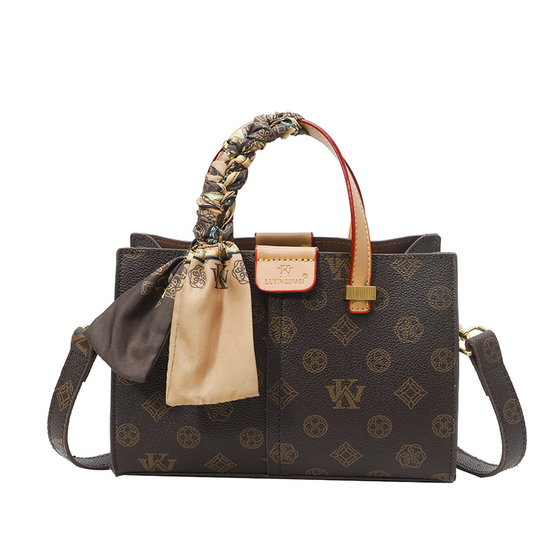 luyiweinasi Premium sense retro printing portable large-capacity tote bag women 2025 new commuter shoulder bag oblique span bag women