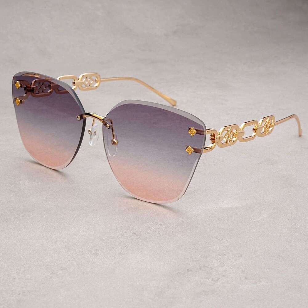 UV400 High-End Chain Sunglasses - Euro-American Street Photography Runway Large Frame UV Protection