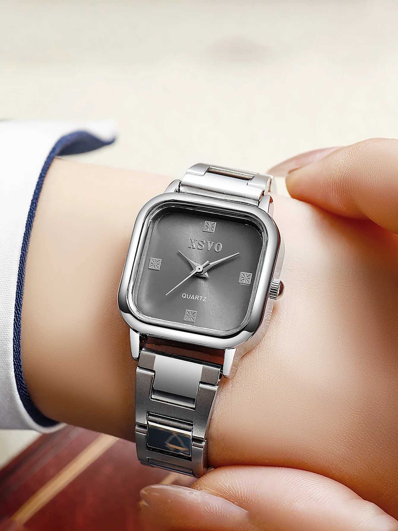 Fashion Light Luxury All-match Steel Band Square Dial Wens Quartz Suitable for ryday Wear Thanksgiving and Christm M251222