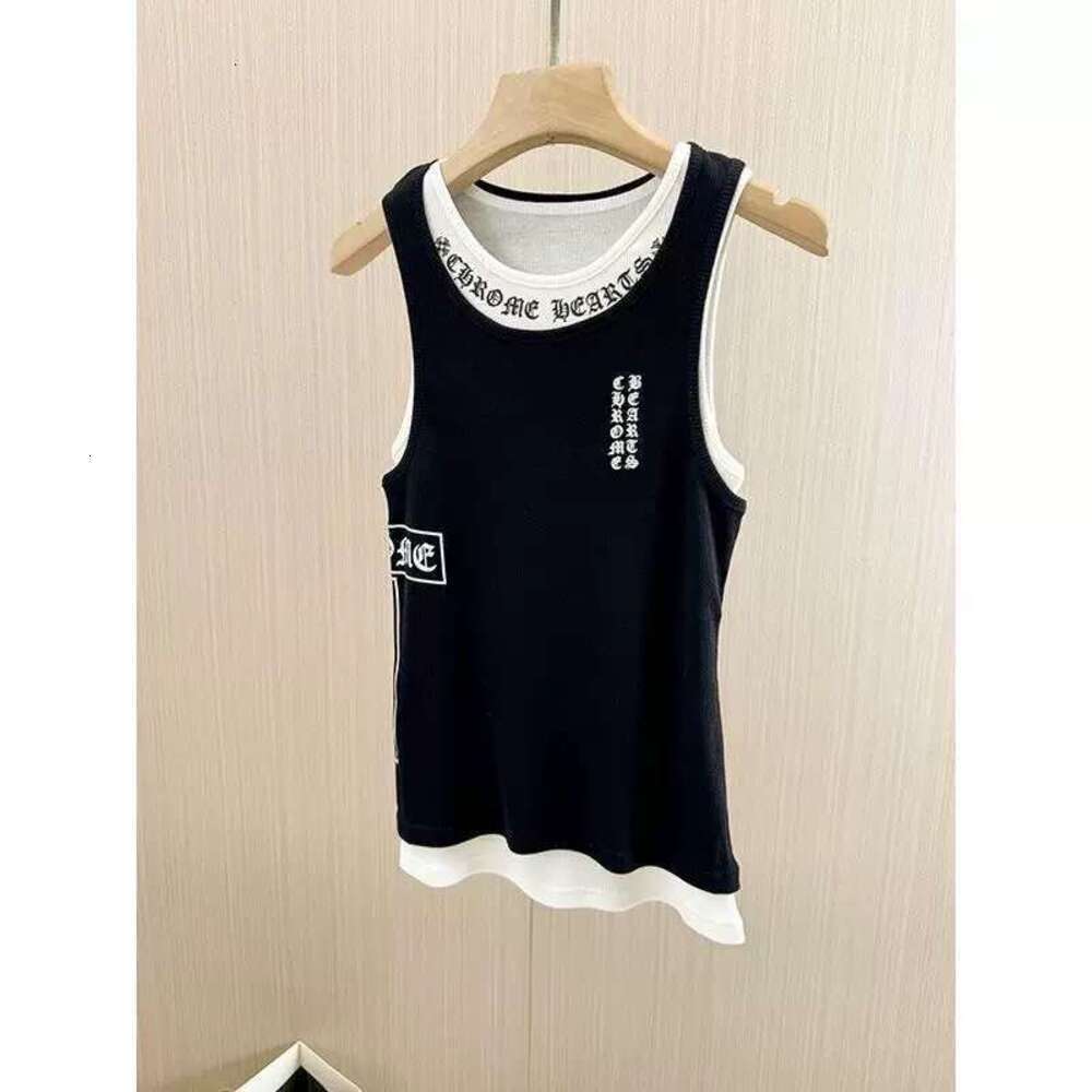 Chrome Tank Top 3 Colors Luxury Tanks Tops Womens Designer Clothing Brand Tank Ladies Sleeveless Top Clothes Women Short Sleeve Two Piece Size S-L 9E7