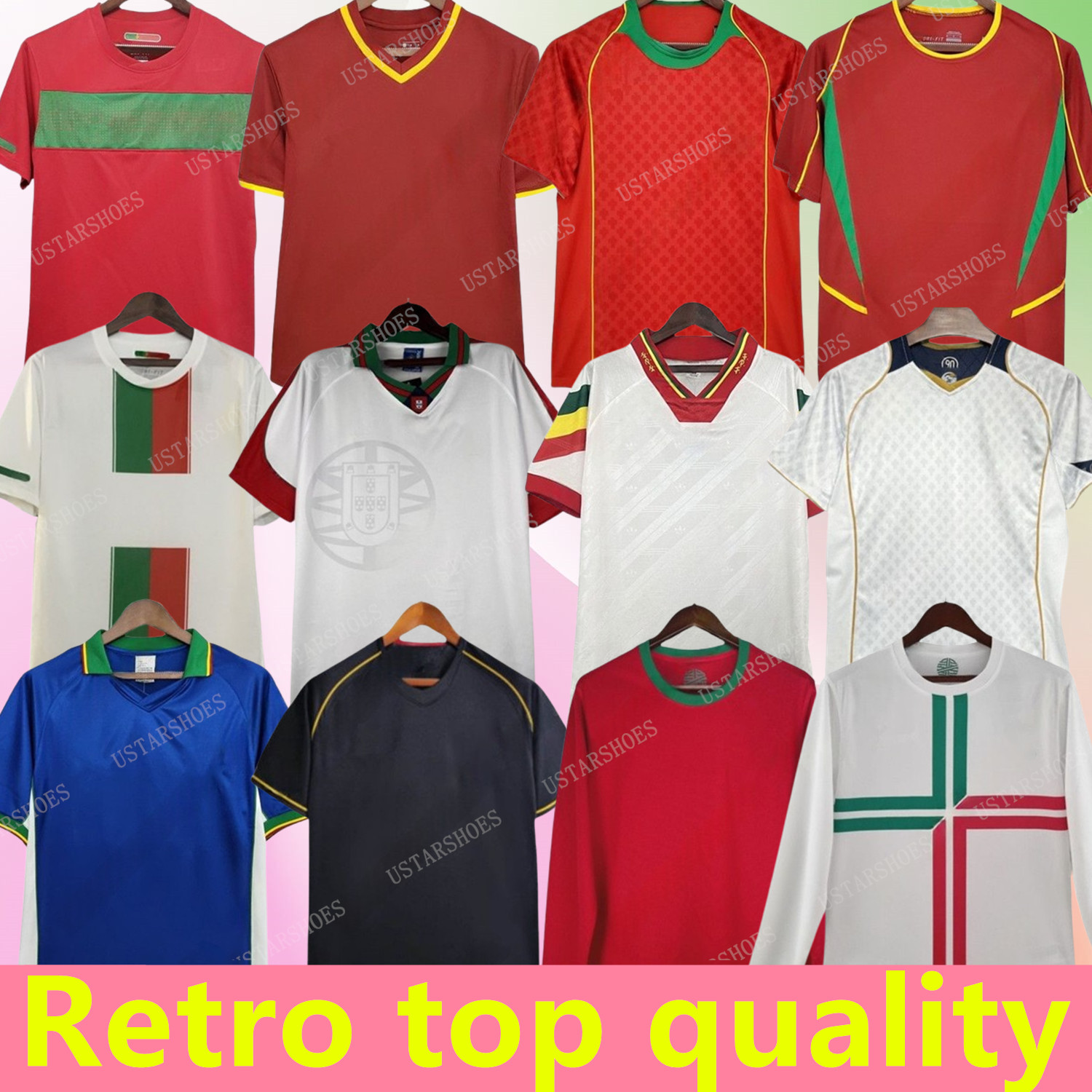 Retro classic 1998-2023 CRONALDO soccer jerseys 92 93 94 96 98 99 00 02 04 06 12 16 18 RONALDO PAULETA RUI COSTA FIGO NANI PEPE DECO Portugieser football shirt long sleeves